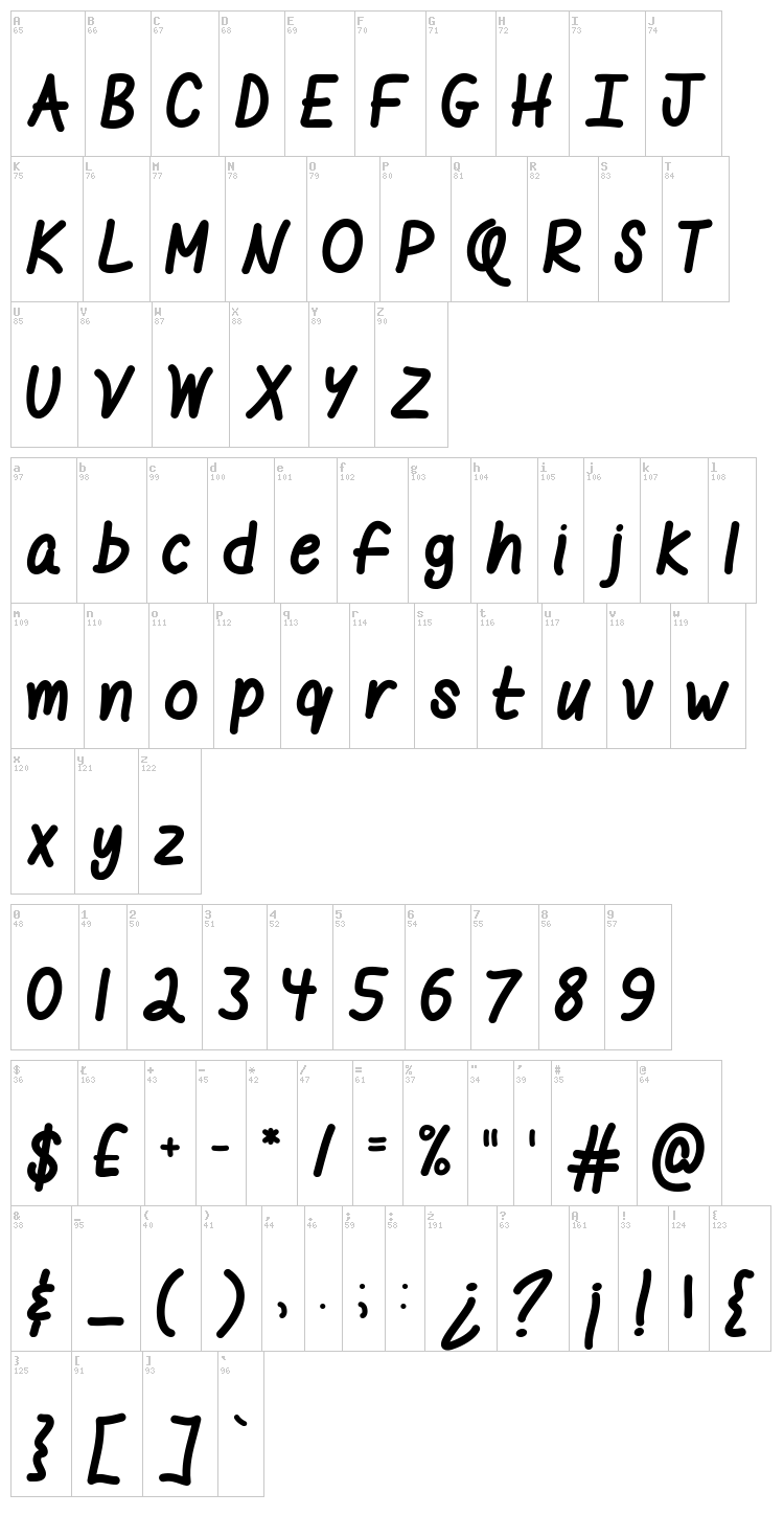 Mf I like it Bold font map